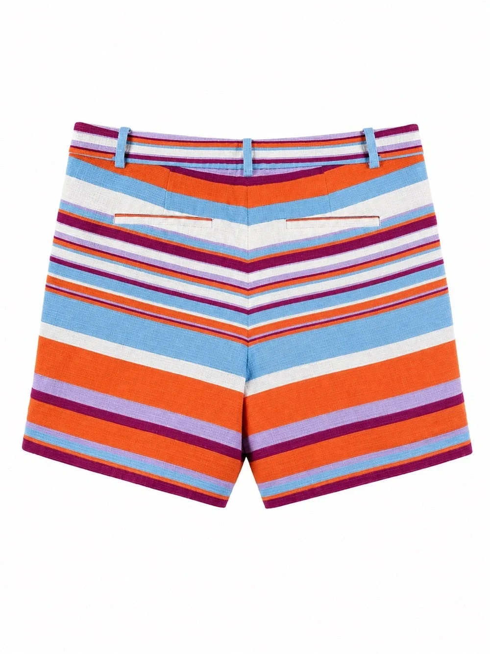 J.Crew Striped Tailored Shorts Size 12 Linen Blend Coastal Preppy 5” Inseam
